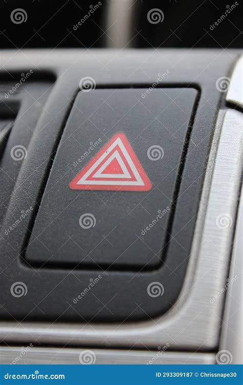 Car Hazard Light Button Used To Alert Motorists Of A Hazard Stock Image