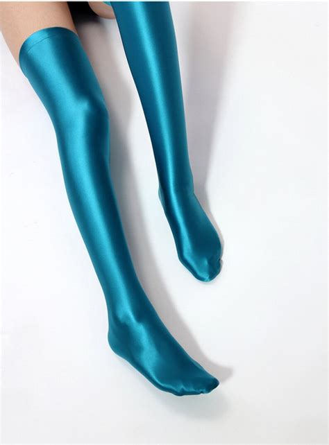 Satin Shiny Lycra Glossy Opaque Knee Socks Shiny Tights Sexy Etsy