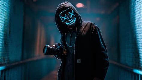 1920x1080 Mask Guy With Dslr Laptop Full Hd 1080p Hd 4k Wallpapers