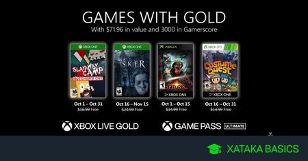 Juegos de Xbox Gold gratis para Xbox One y 360 de octubre 2020