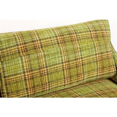 Mid Century Modern Cabin Chic Green Plaid Sofa Loveseats Available