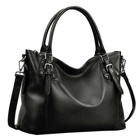 Heshe Womens Vintage Leather Shoulder Handbags Top Handle Bag Large