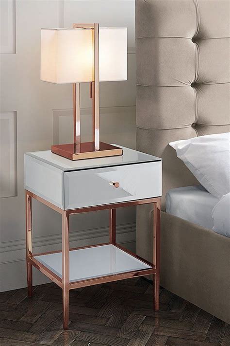 Side tables are a great place for displaying other elements in your design. Stiletto Toughened White Glass and Rose Gold Side Table in 2020 | Gold room decor, Rose gold ...