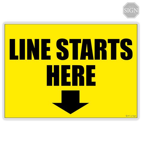 Line Starts Here Sign Laminated Signage A4 Size Lazada Ph