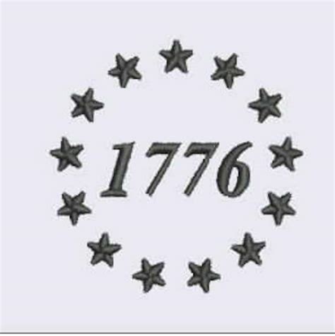 1776 Stars Embroidery Design For Embroidery Machines Etsy