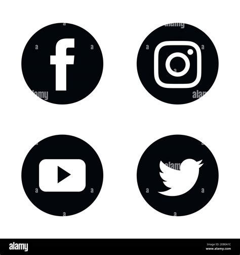 Set Of Popular Social Media Icons Instagram Facebook Twitter And