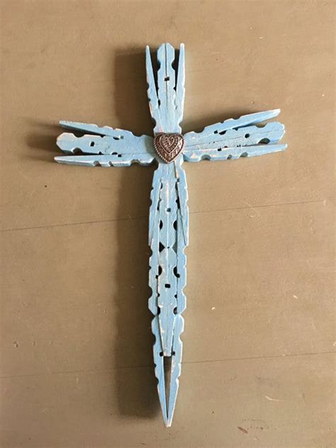 Wooden Cross Etsy Clothes Pin Crafts Cross Crafts Clothespin Diy
