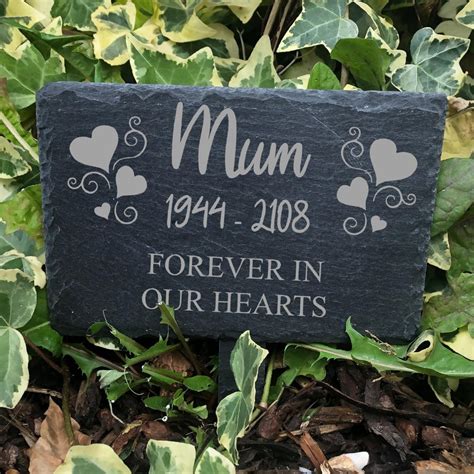 Memorial Plaque Personalised Engraved Grave Stone Slate Marker Headstone Slmr Ebay