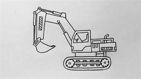Menggambar Mobil Beko Dengan Mudah How To Draw A Excavator Easy Youtube