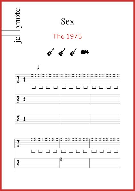 The 1975 Sex Guitar And Bass Sheet Music Jellynote