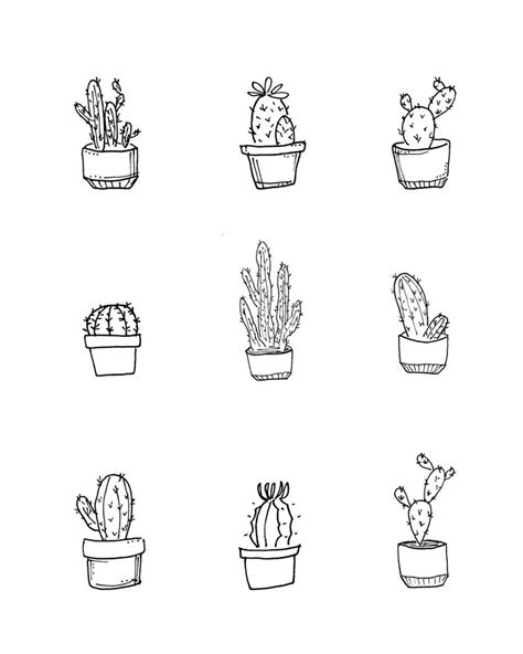 Nur noch 20 auf lager. Schwarz / weiß Kaktus zum ausdrucken Die Hand gezeichnete | Etsy