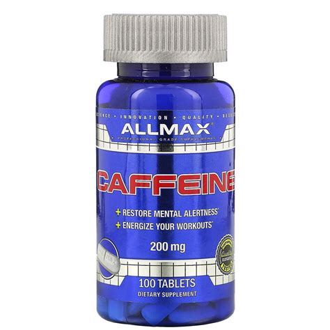 Allmax Nutrition Caffeine 200 Mg 100 Tablets Super Supplement