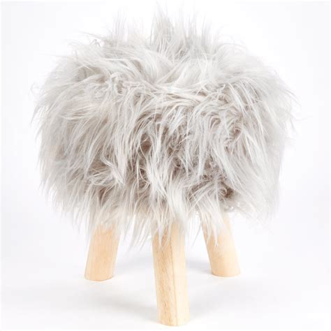 The mainstays round faux fur stool has faux fur that's available in a variety of colors, allowing you to choose the one that works with your existing i love this little faux fur stool. Mongolian Fur Footstools Faux Mohair Foot Stools Fluffy ...