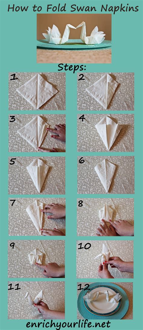 How To Fold A Swan Napkin Step By Step