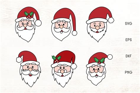Santa Face SVG - Christmas Santa Face Cliparts (990334) | Illustrations