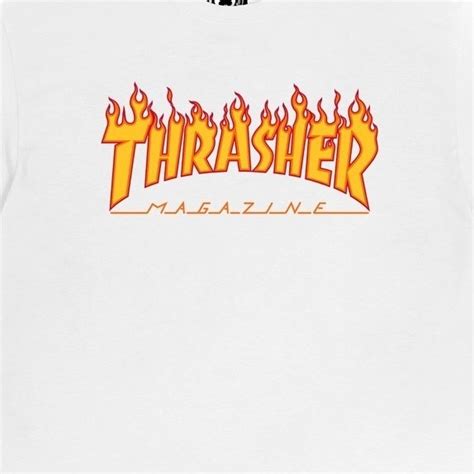 Thrasher Flame White T Shirt