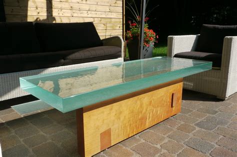 Thick Outside Glass Table Modern Coffee Tables Montreal By