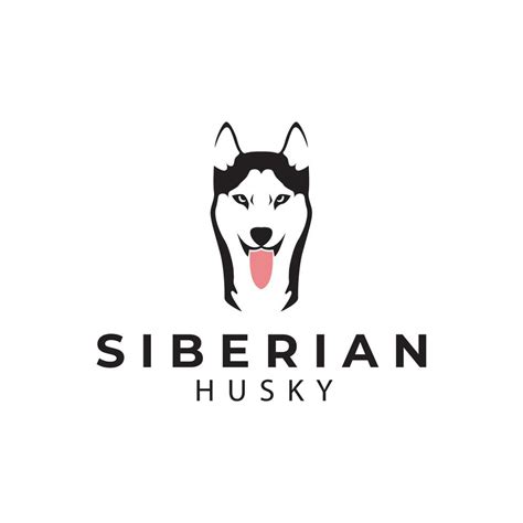 Siberian Husky Dog Logo Design Vector Icon Illustration Graphic