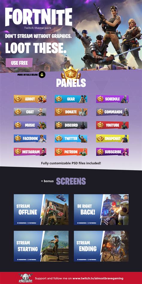 Twitch Fortnite Theme Panel And Screen Pack Behance