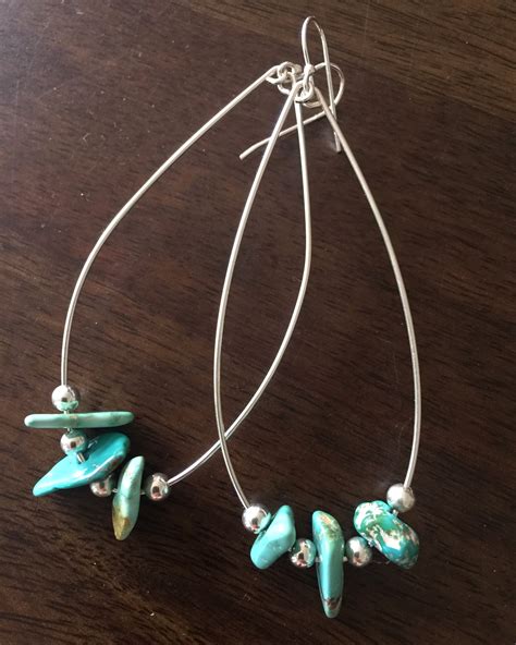 Sterling Turquoise Hoops