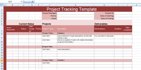 Project Status Report Template Excel Download Filetype Xls Best