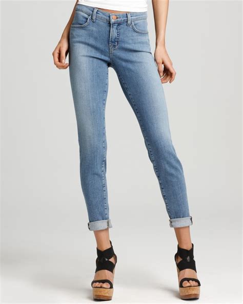 J Brand New Denim Tencel Ultra Low Rise Cropped Super Skinny Jeans