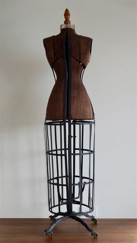 1908 Antique Victorian Dress Form Mannequin With Metal Cage Etsy