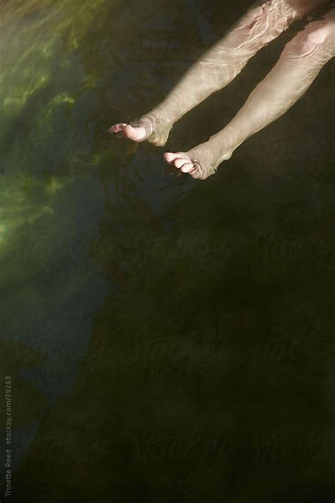 Woman S Legs Floating On Water At Hot Springs By Trinette Reed Water