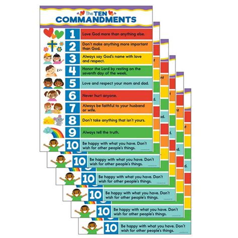 6 Ea Ten Commandments Chart