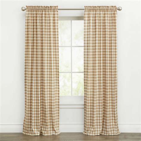Kate Aurora Country Farmhouse Plaid Gingham Curtains Assorted Colors