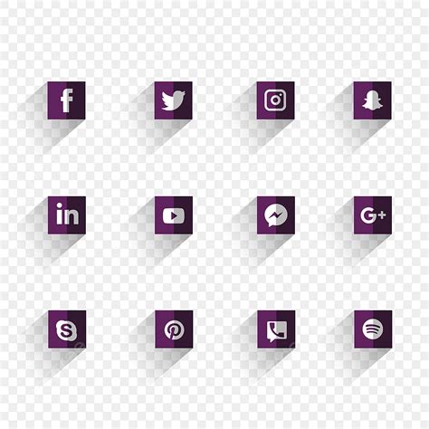 Social Media Icon Set Png Picture Purple Social Media Icon Set Social