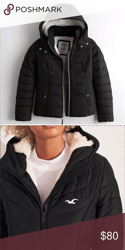 hollister sherpa lined puffer jacket hollister sherpa lined puffer jacket new size s hollister