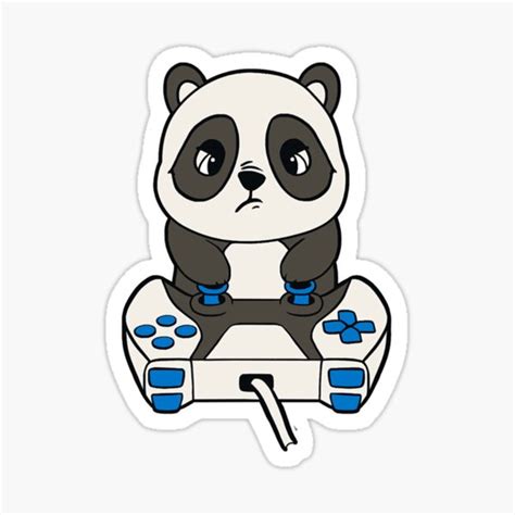 Funny Gaming Panda Gamer Panda With Classic Sticker By Mayhuenipfuh