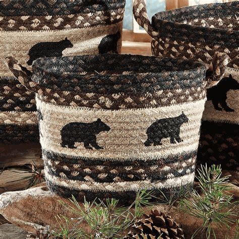 black bear braided utility basket small