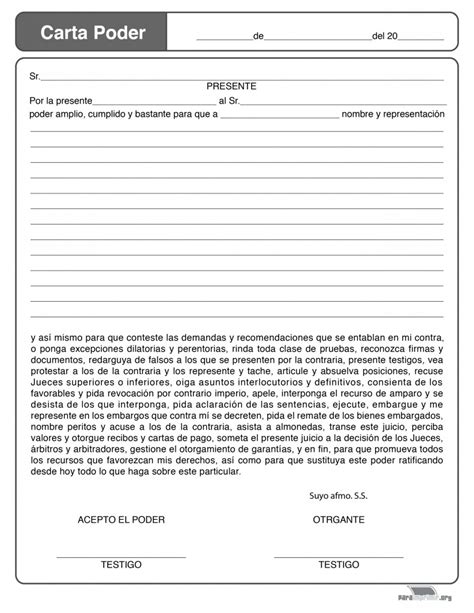 Carta Poder Para Imprimir En Pdf 2022