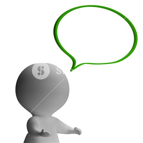 Speech Bubble And 3d Character Showing Speaking Or Announcement Royalty