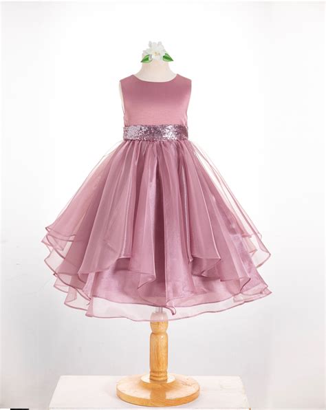 Organza Flower Girl Dress With Sequin Sash Ruffled Skirt Etsy