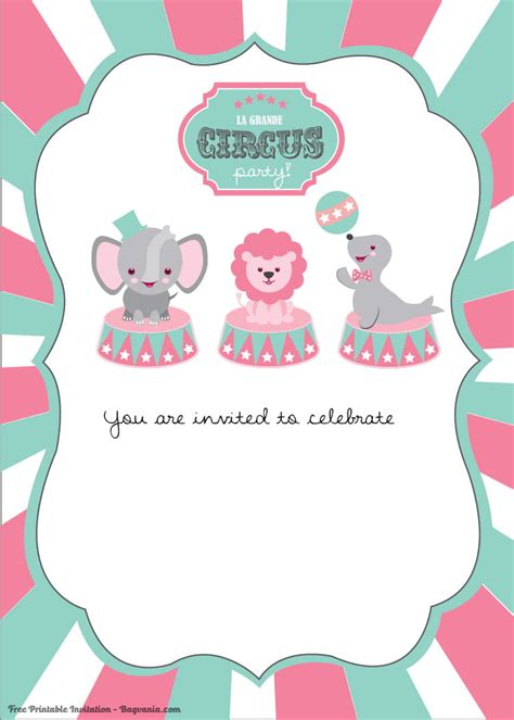 Add the date to the form with the date option. Free Printable Circus Birthday Invitations Template - FREE ...