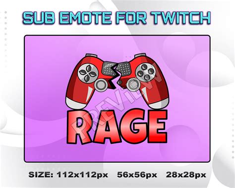 Twitch Rage Sub Emote Twitch Game Controller Subscribers Etsy Uk