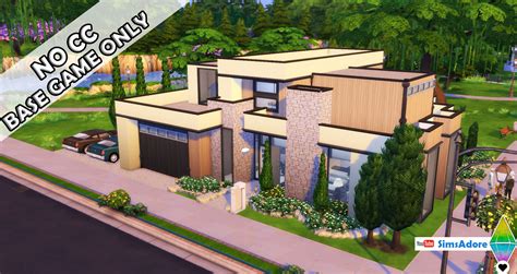 Base Game Modern House No Cc The Sims 4 Speed Build Youtube Photos