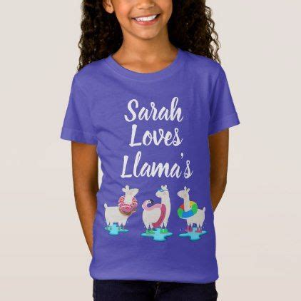 Personalised Loves Llamas Swimming Llamas T Shirt Llama Birthday