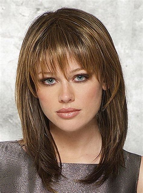 Hairstyles For Medium Length Fine Hair With Bangs Hairstyleaq