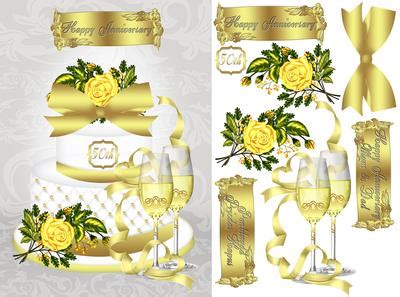 The gold and red make this anniversary card in addition to free ecards, davia offers customizable birthday calendar and birthday reminders. 50th Golden Wedding Anniversary Card Front - CUP314037_1446 | Craftsuprint