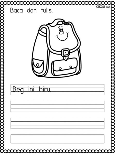 .membaca tahun 1 pra sekolah latihan bahasa inggeris latihan pra sekolah bahasa melayu latihan mewarna tadika latihan menulis abc mengeja 2 6 pra sekolah malaysia latihan bahasa melayu darjah 1 latihan murid prasekolah suku kata worksheet lembaran kerja pra sekolah. lembaran kerja prasekolah bahasa melayu - KitPraMenulis