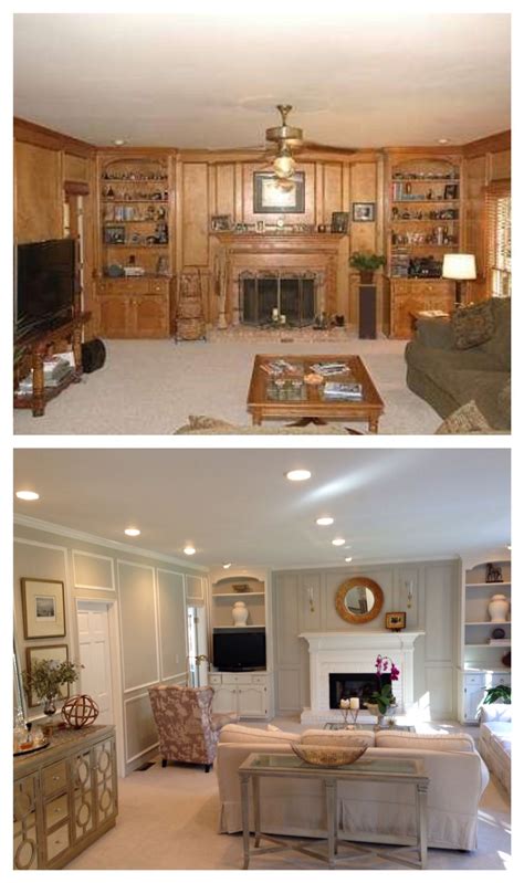 Living Room Before And After Paneling Painted Updated Paneling