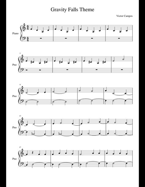 Learn how to play gravity falls theme with letter notes sheet / chords for piano and keyboard. Gravity Falls Theme sheet music for Piano download free in PDF or MIDI