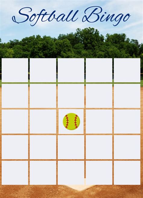 Softball Bingo Cards Etsy