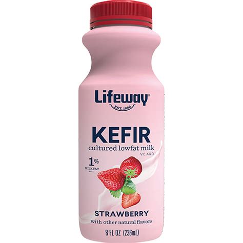 Lifeway Kefir Real Probiotic Low Fat Strawberry Milk Smoothie 8 Oz
