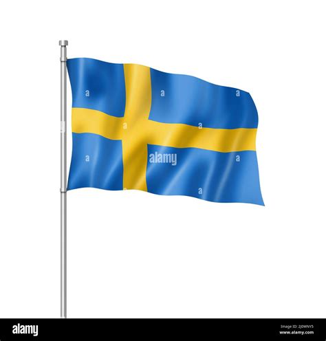 Swedish Flag Isolated On White Stock Photo Alamy