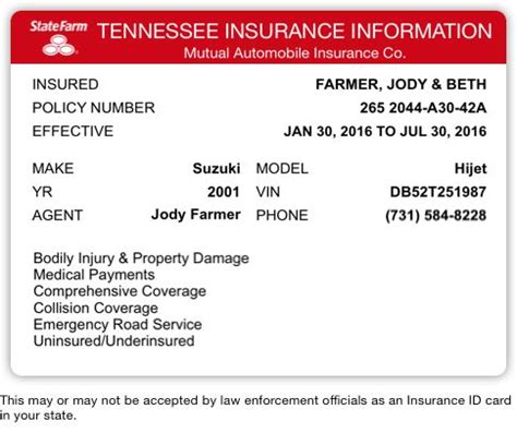 State farm insurance is a popular and large insurance company in usa. Your State Farm Insurance Card is attached. (With images) | State farm insurance, Bodily injury ...